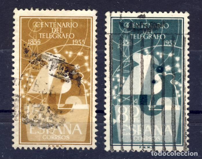 Selos: 1955.- I CENTENARIO DEL TEL&Eacute;GRAFO.-ED. 1180 Y 1181.- USADOS.- (1)