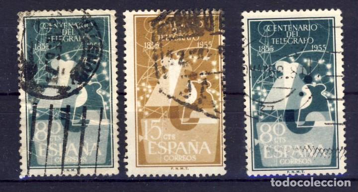 Selos: 1955.- I CENTENARIO DEL TEL&Eacute;GRAFO.-ED. 1180 Y 1181.- USADOS.- (6)