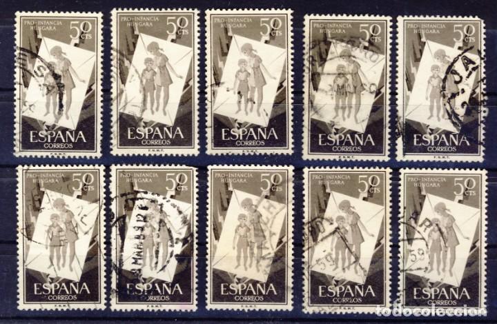 Selos: 1956.- PRO-INFANCIA HUNGARA.- ED. 1202.- DIEZ EJEMPLARES.- USADOS.-