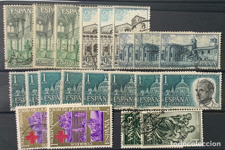 Sellos: FICHA CON VARIAS SERIES USADAS A&Ntilde;OS 1963/64 - Foto 1