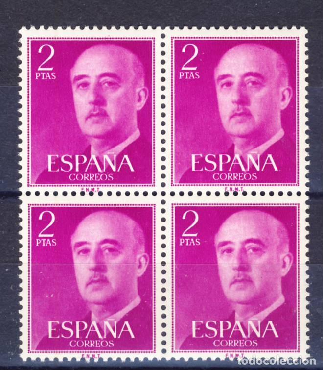 Selos: 1955-56.- GENERAL FRANCO.- ED. 1,157***.- BLOQUE DE CUATRO.- (2)