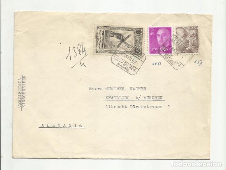 Sellos: circulada 1957 de madrid a munchen alemania - Foto 1
