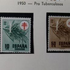 Sellos: 1950 , PRO TUBERCULOSOS, SERIE COMPLETA, EDIFIL 1084 / 1087 , NUEVOS CON GOMA, SIN SEÑAL DE FIJA.. Lote 224910561