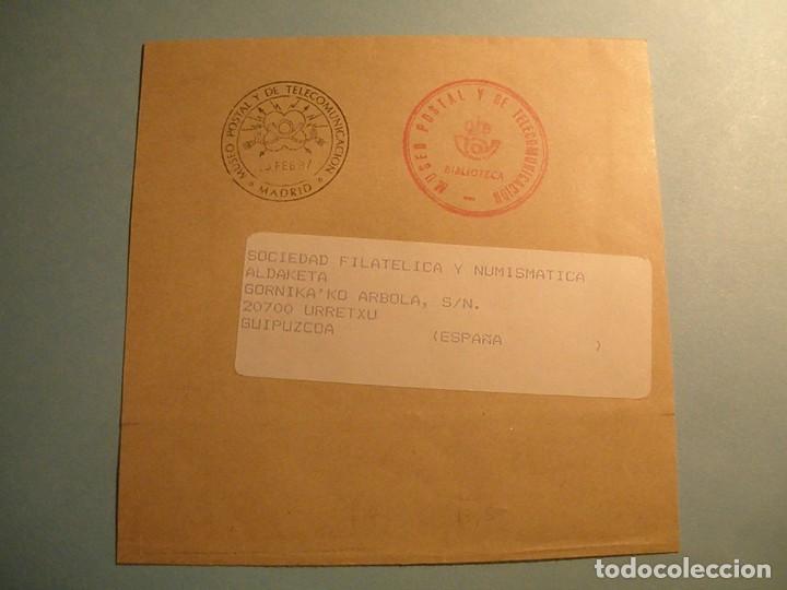 Francobolli: SOBRE CIRCULADO - MUSEO POSTAL Y DE TELECOMUNICACIONES 1987 - SELLO OFICIAL Y DE BIBLIOTECA.