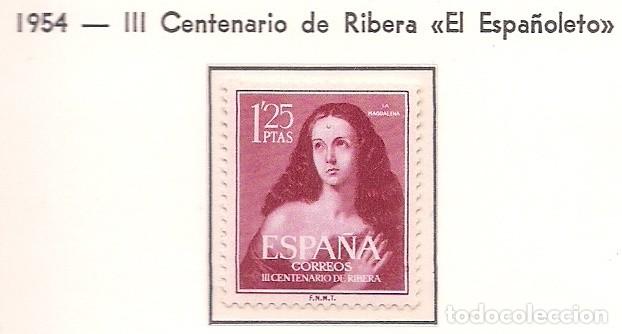 Sellos: ESPA&Ntilde;A 1954 - CENTENARIO DE RIBERA EL ESPA&Ntilde;OLETO - EDIFIL N&ordm; 1129** - Foto 1