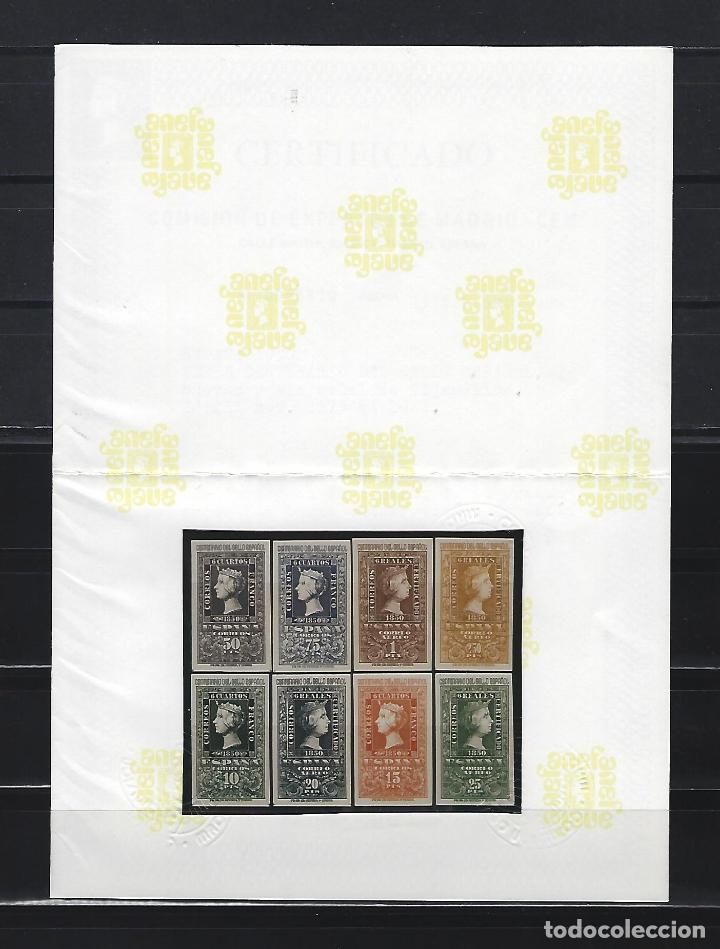 Sellos: 1075/82 CENTENARIO SELLO ESPA&Ntilde;OL ISABEL II CERTIFICADO CEM - Foto 4