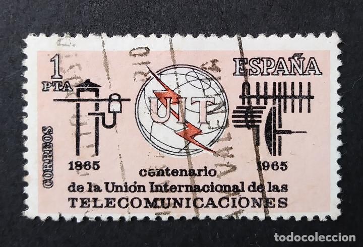 Sellos: 1965 Espa&ntilde;a Centenario Uni&oacute;n Internacional Comunicaciones - Foto 1