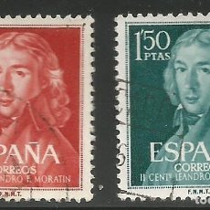 Sellos: ESPAÑA - SET COMPLETO - 1961 - ED. 1328 + 29 - II. CENT. LEANDRO FERNANDEZ DE MORATIN - USADO. Lote 230080755
