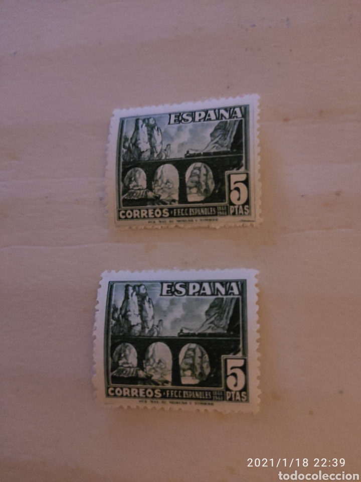 Sellos: Sellos ESPA&Ntilde;A 1038** CENTENARIO DEL FERROCARRIL - Foto 1