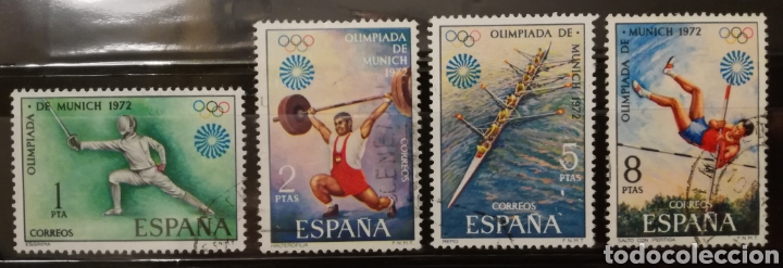 Sellos: Espa&ntilde;a 1972 - Serie completa usada - Munich 1972 - Foto 1