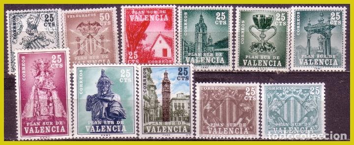 Sellos: 1963 a 1985 Plan Sur, VALENCIA, EDIFIL n&ordm; 1 a 11 * * - Foto 1