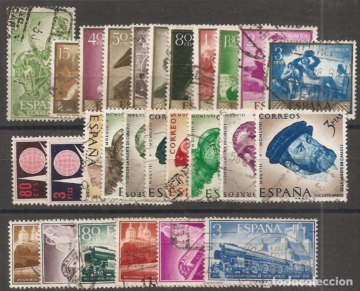 Sellos: 1958-A&Ntilde;O COMPLETO SIN H.B. BRUSELAS-USADO- - Foto 1