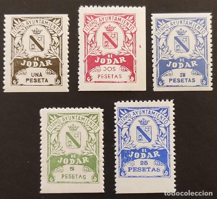 Timbres: JODAR (JA&Eacute;N) SELLO FISCAL MUNICIPAL AYUNTAMIENTO (5 VALORES)