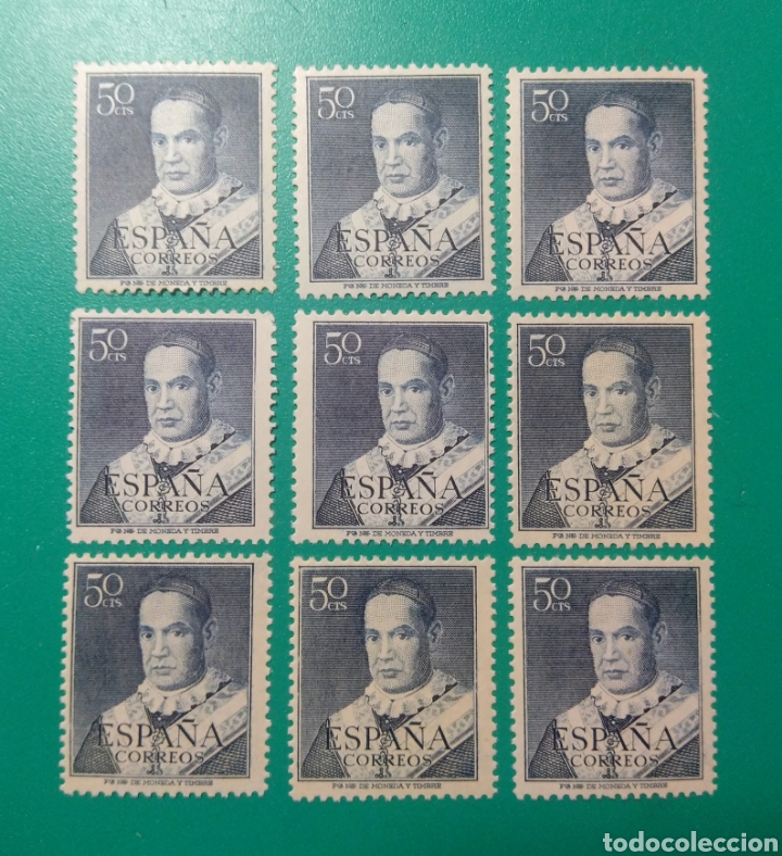 Sellos: Espa&ntilde;a. 1951. Edifil 1102**. 9 Sellos. - Foto 1