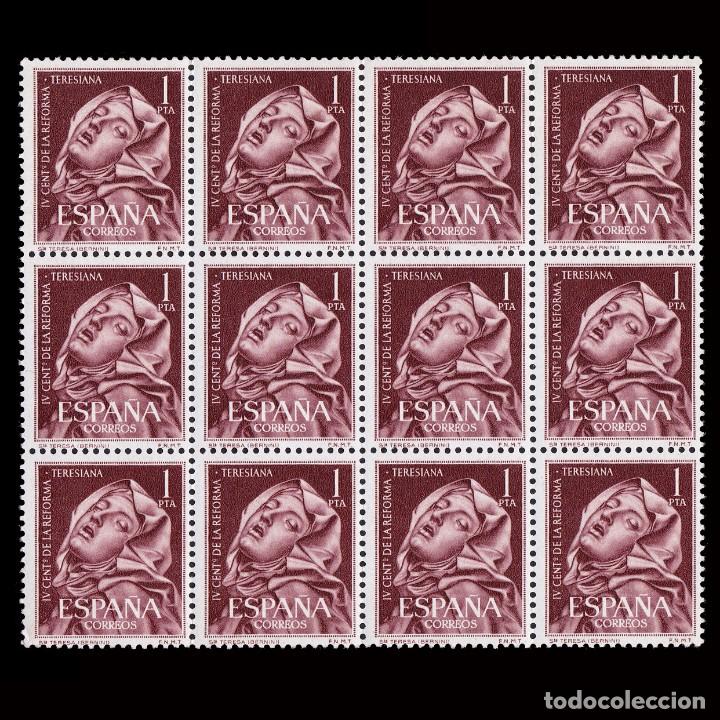 Sellos: 1962.IV Cent. Reforma Teresiana.1p. Blq 12. MNH.Edifil.1429