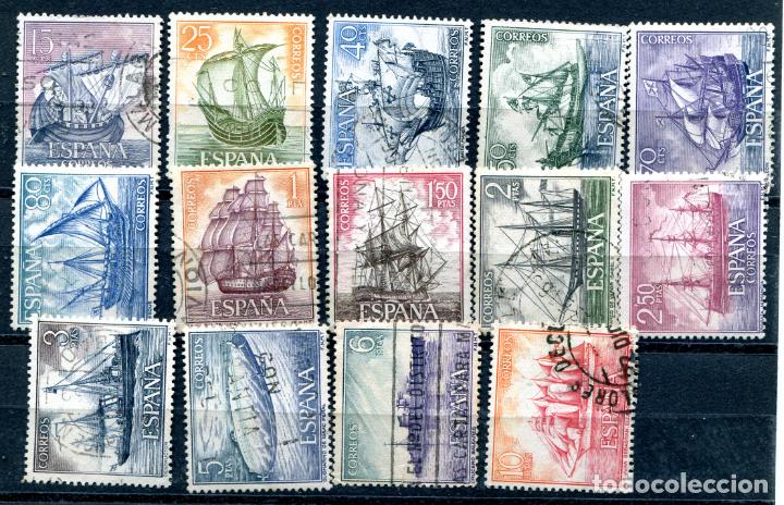Timbres: Edifil 1599/1612. Serie completa de barcos. Matasellados