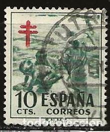 Sellos: ESPA&Ntilde;A 1951 (1104) PRO TUBERCULOSOS (USADO) - Foto 1