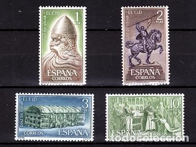 Selos: ESPA&Ntilde;A.- SERIE 1444/47 DIAZ DE VIVAR EL CID NUEVA CON HUELLA DE CHARNELA.