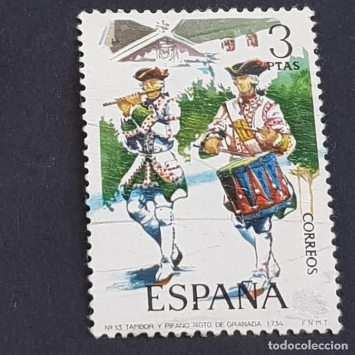 Selos: ESPAÑA, 1974, UNIFORMES MILITARES, TAMBOR DEL REGIMIENTO GRANADA, EDIFIL 2199, USADO, ( LOTE AW )
