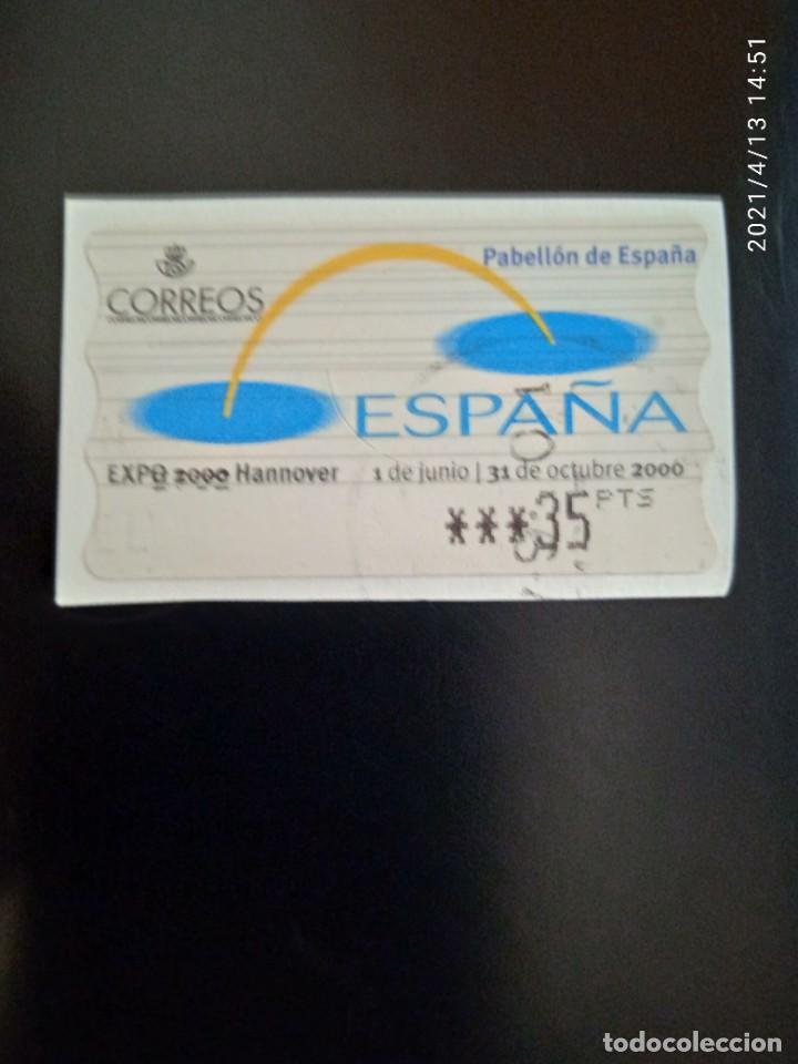 Sellos: ESPA&Ntilde;A 35 PTAS EXPO 2000 HANNOVER A&Ntilde;O 2000. - Foto 1