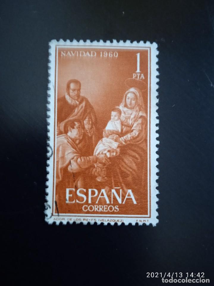 Sellos: ESPA&Ntilde;A 1 PTA NAVIDAD A&Ntilde;O 1960 - Foto 1