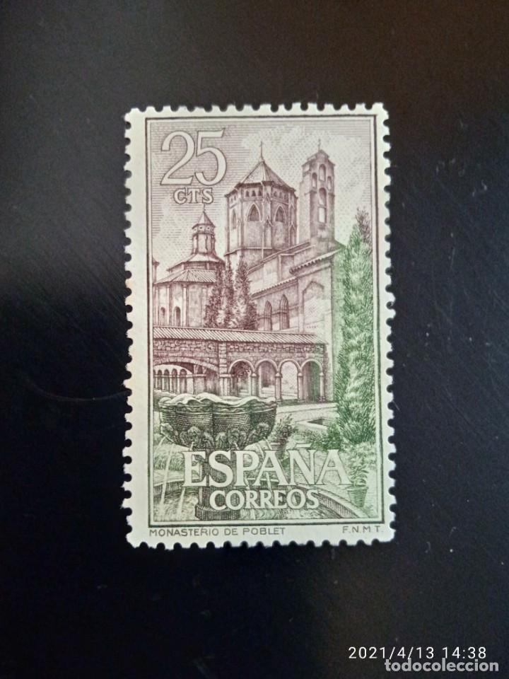 Sellos: ESPA&Ntilde;A 25 CTS MONASTERIO DE POBLET A&Ntilde;O 1963.. - Foto 1