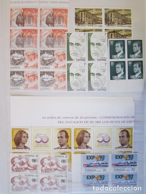 Sellos: LOTE DE 9 BLOQUES DE 4 SELLOS A&Ntilde;OS 86 Y 87