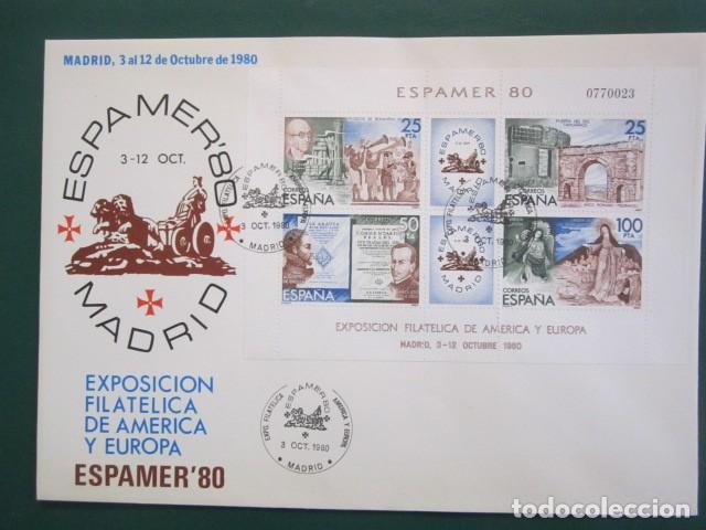 Stamps: SOBRE PRIMER DIA GRANDE CON HOJITA SH ESPAMER 80
