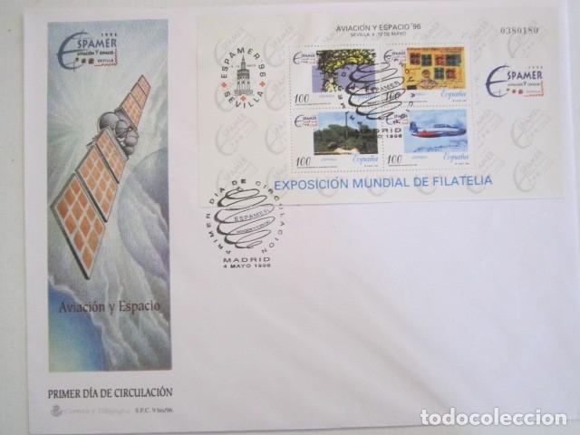 Timbres: SOBRE PRIMER DIA GRANDE CON HOJITA SH ESPAMER 96