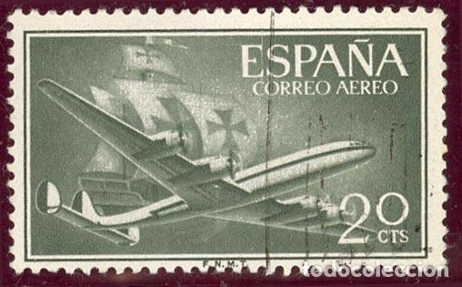 Selos: España, Superconstellation y Nao Sta. María- Edifil 1169. Usado