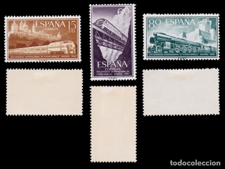 Sellos: 1958.XVI Cong. Ferrocarriles.MH Edifil 1232-1237 - Foto 2