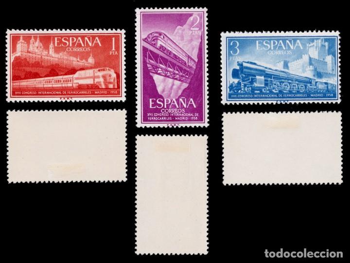 Sellos: 1958.XVI Cong. Ferrocarriles.MH Edifil 1232-1237 - Foto 3