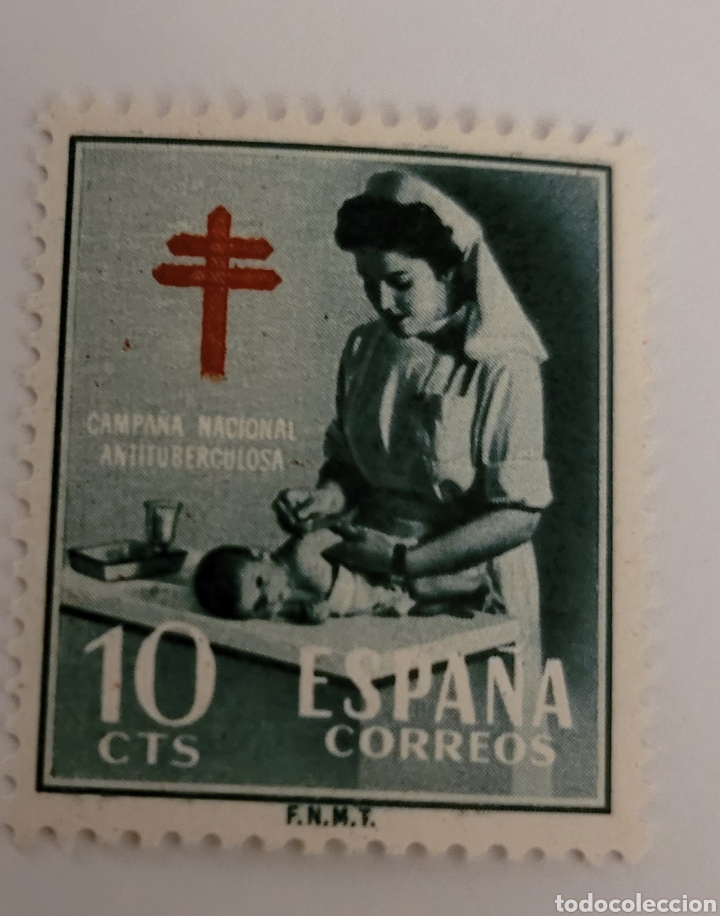Sellos: Sello de Espa&ntilde;a 1953. Protuberculosos 10 cts. Nuevo - Foto 1