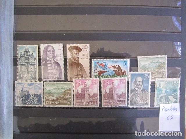 Sellos: LOTE DE 70 SELLOS ESPA&Ntilde;A NUEVOS 1966 - Foto 3