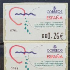 Sellos: ETIQUETAS ATM - PREVENCION DE LOS RIESGOS LABORALES - SERIE 3 VALORES EN €UROS NUEVAS **