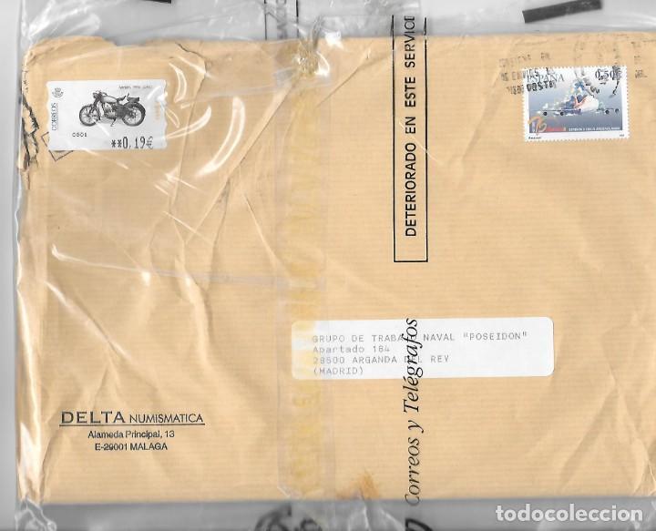 Sellos: ENVIO REMITIDO DE MALAGA A ARGANDA DETERIORADO EN EL SERVICIO DE CORREOS - Foto 1
