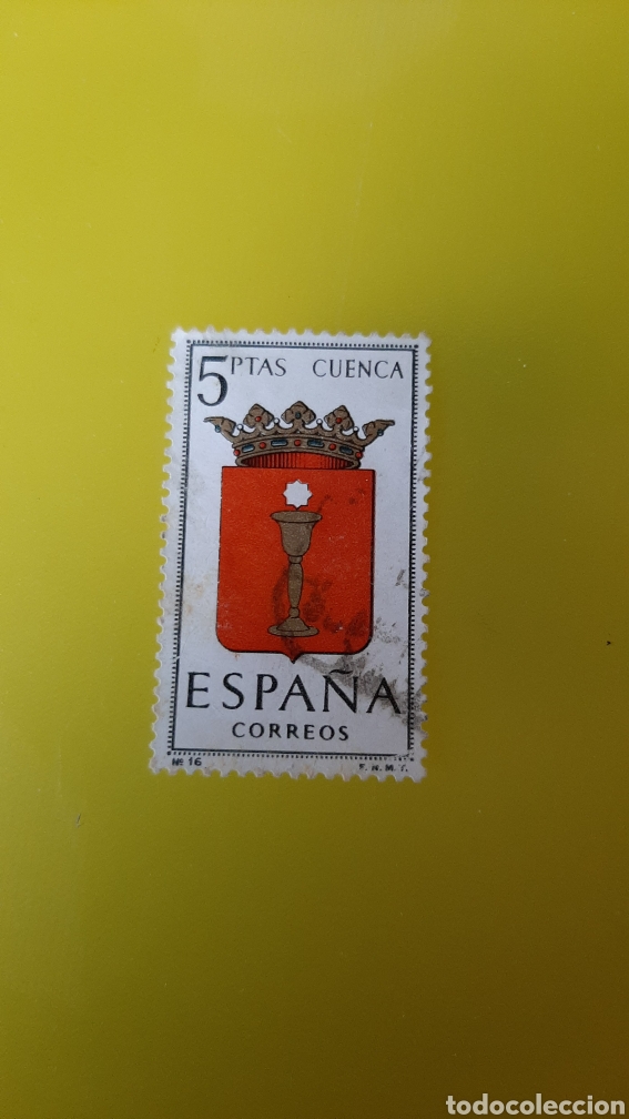 Sellos: CUENCA ESCUDO 1963 ESPA&Ntilde;A EDIFIL 1484 USADO - Foto 1