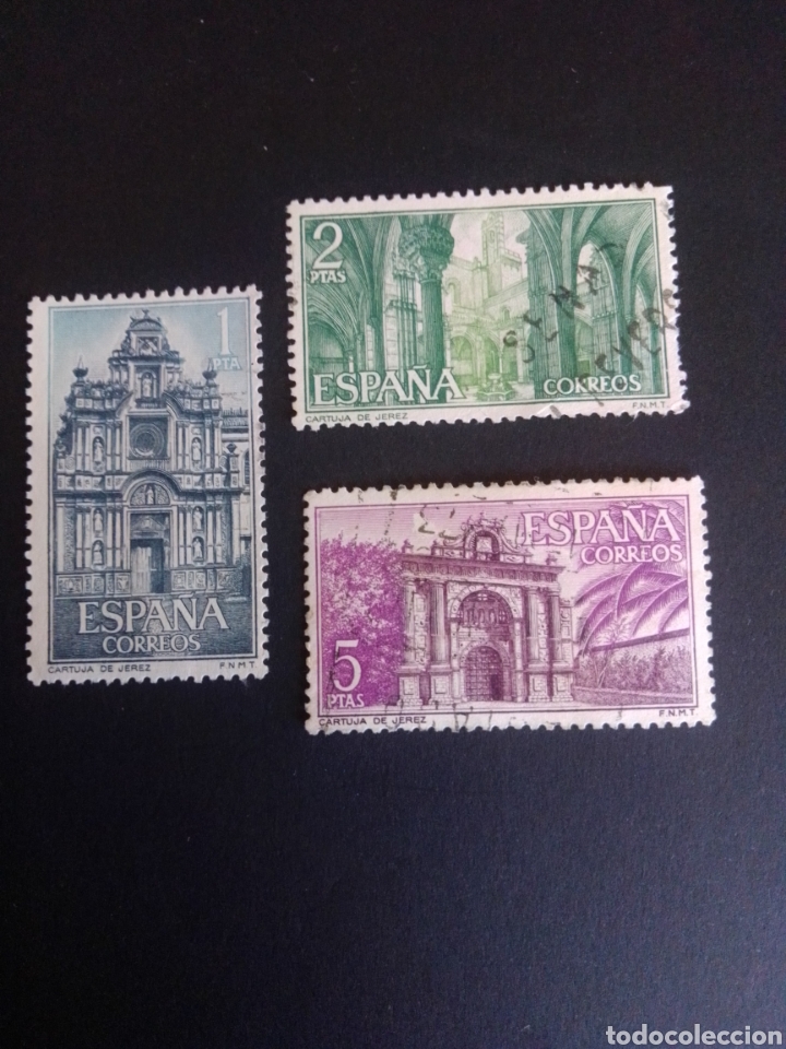 Timbres: CARTUJA DE STA. MAR&Iacute;A DE LA DEFENSION. 1966. EDIFIL 1761/1763. SERIE COMPLETA. USADA.