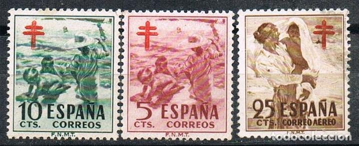 Sellos: 0967. Serie completa ESPA&Ntilde;A, pro tuberculosos 1951, edificil 1103-5 **/ &ordm; - Foto 1