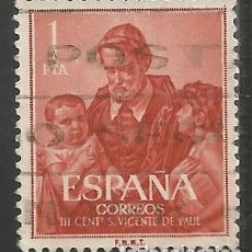 Sellos: ESPAÑA - 1960 - 1 PESETA - CENTENARIO SAN VICENTE DE PAUL - EDIFIL Nº 1297 - USADO. Lote 289363873