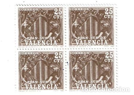 Sellos: BLOQUE DE 4 SELLOS VALENCIA PLAN SUR 1981 - Foto 1