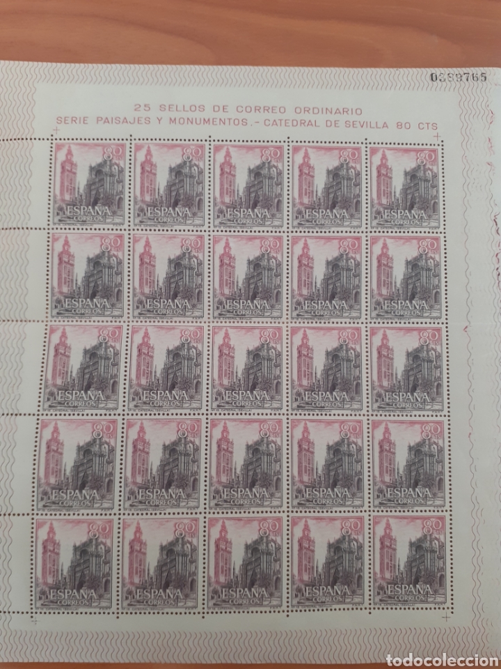 Stamps: Hoja 25 sellos Catedral Sevilla 1965 edifil 1647