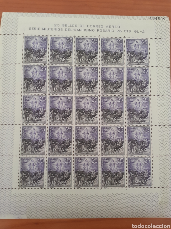 Timbres: Hoja 25 sellos Misterio Rosario 1963 edifil 1474