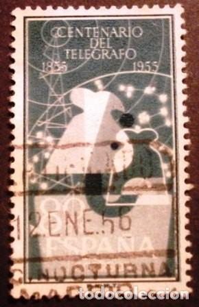 Sellos: SELLOS DE ESPA&Ntilde;A DE 1955. I Centenario del Tel&eacute;grafo - Foto 2