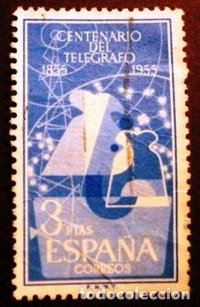 Sellos: SELLOS DE ESPA&Ntilde;A DE 1955. I Centenario del Tel&eacute;grafo - Foto 3