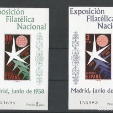 Sellos: 1958 EXPOSICIÓN FILATÉLICA NACIONAL EDIFIL 1222/23 **