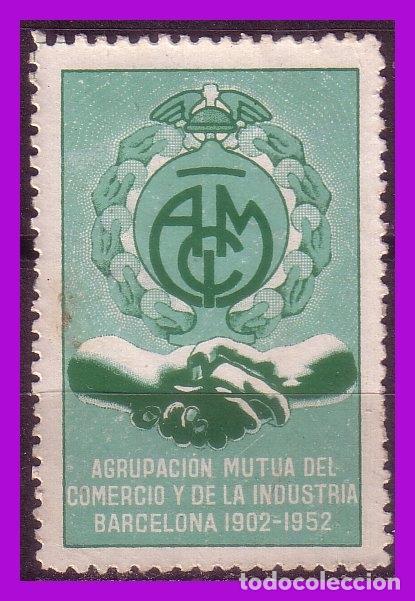 Sellos: VI&Ntilde;ETAS, 1952, Barcelona, Agrupaci&oacute;n Mutua de Comercio e Industria * * - Foto 1