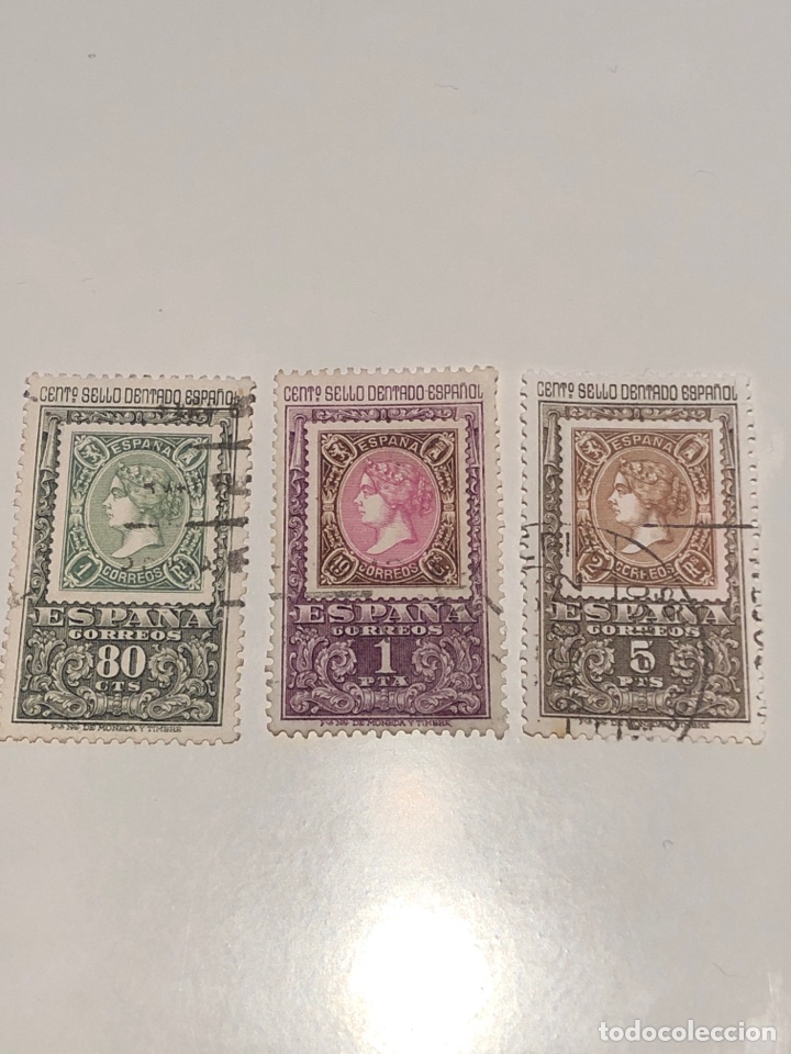 Sellos: Sellos centenario del primer sell&oacute; dentado 1965 usado - Foto 1