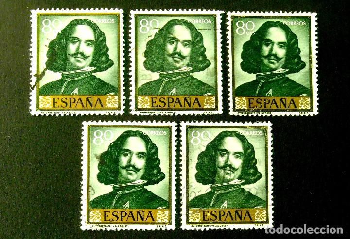 Sellos: 1243, CINCO SELLOS USADOS. VEL&Aacute;ZQUEZ. - Foto 1