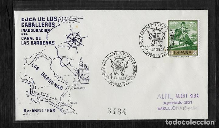 Sellos: 1959.- EJEA DE LOS CABALLEROS (ZARAGOZA) A BARCELONA - Foto 1